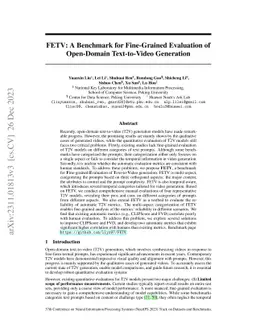 FETV: A Benchmark for Fine-Grained Evaluation of Open-Domain
  Text-to-Video Generation