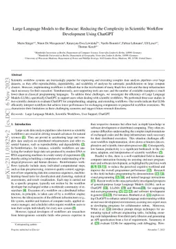 Large Language Models to the Rescue: Reducing the Complexity in
  Scientific Workflow Development Using ChatGPT