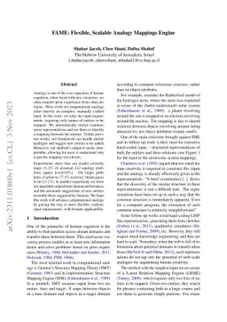 FAME: Flexible, Scalable Analogy Mappings Engine