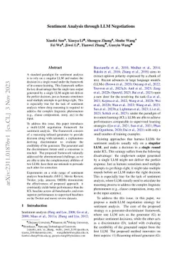 Sentiment Analysis through LLM Negotiations