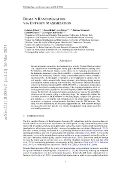 Domain Randomization via Entropy Maximization