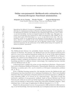 Online non-parametric likelihood-ratio estimation by Pearson-divergence
  functional minimization