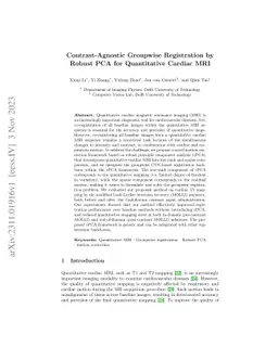 Contrast-Agnostic Groupwise Registration by Robust PCA for Quantitative
  Cardiac MRI