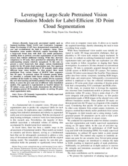 Leveraging Large-Scale Pretrained Vision Foundation Models for
  Label-Efficient 3D Point Cloud Segmentation