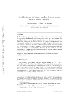 Model selection for Markov random fields on graphs under a mixing
  condition