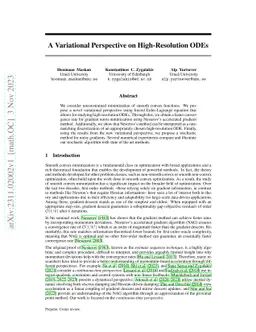 A Variational Perspective on High-Resolution ODEs