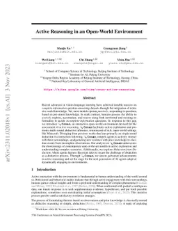 Active Reasoning in an Open-World Environment