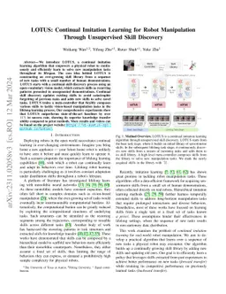 LOTUS: Continual Imitation Learning for Robot Manipulation Through
  Unsupervised Skill Discovery