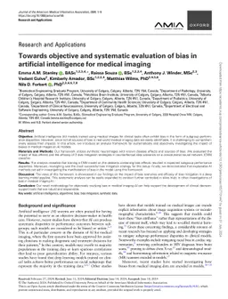 Towards objective and systematic evaluation of bias in artificial
  intelligence for medical imaging