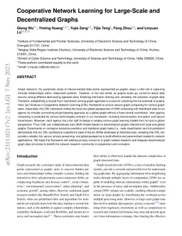 Cooperative Network Learning for Large-Scale and Decentralized Graphs