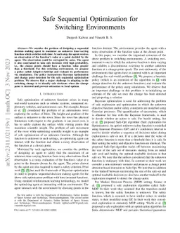 Safe Sequential Optimization for Switching Environments
