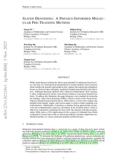 Sliced Denoising: A Physics-Informed Molecular Pre-Training Method