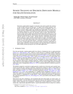 Sparse Training of Discrete Diffusion Models for Graph Generation