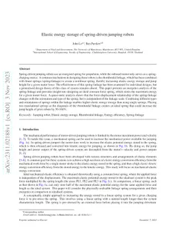 Elastic energy storage of spring-driven jumping robots