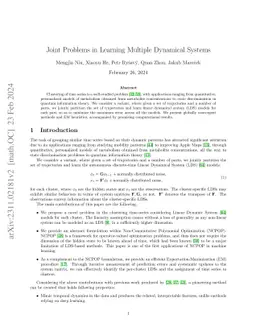 Joint Problems in Learning Multiple Dynamical Systems