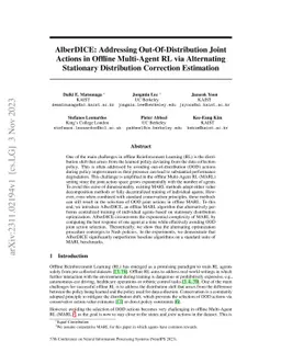 AlberDICE: Addressing Out-Of-Distribution Joint Actions in Offline
  Multi-Agent RL via Alternating Stationary Distribution Correction Estimation