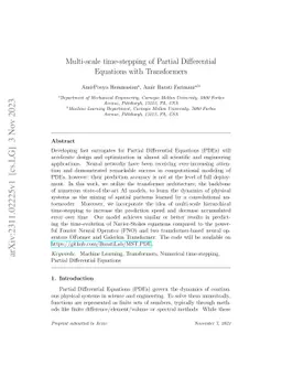 Multi-scale Time-stepping of Partial Differential Equations with
  Transformers