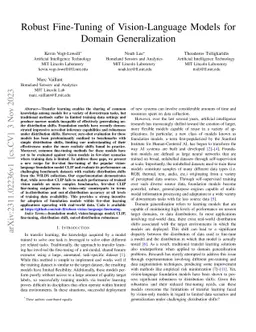 Robust Fine-Tuning of Vision-Language Models for Domain Generalization