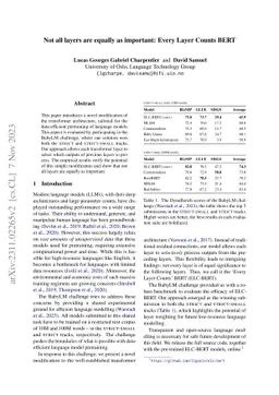 Not all layers are equally as important: Every Layer Counts BERT