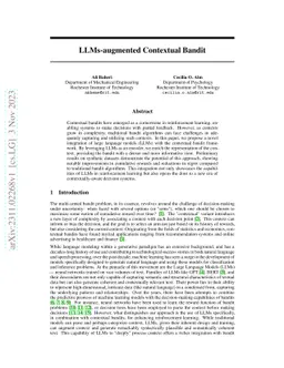 LLMs-augmented Contextual Bandit