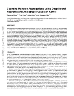 Counting Manatee Aggregations using Deep Neural Networks and Anisotropic
  Gaussian Kernel