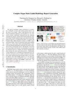 Complex Organ Mask Guided Radiology Report Generation