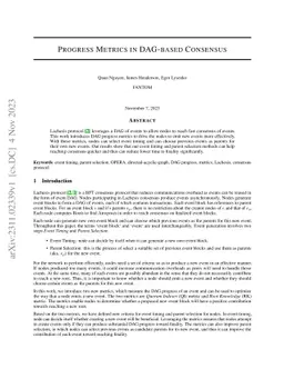 Progress Metrics in DAG-based Consensus