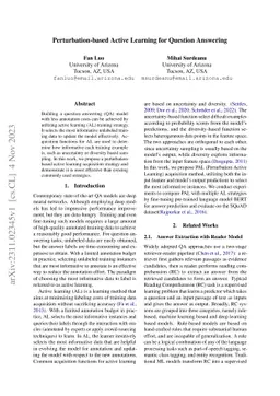 Perturbation-based Active Learning for Question Answering