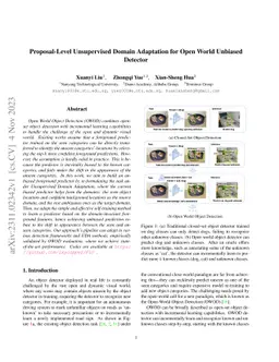 Proposal-Level Unsupervised Domain Adaptation for Open World Unbiased
  Detector