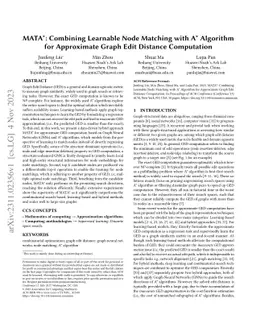 MATA*: Combining Learnable Node Matching with A* Algorithm for
  Approximate Graph Edit Distance Computation