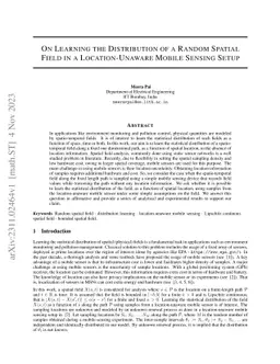 On Learning the Distribution of a Random Spatial Field in a
  Location-Unaware Mobile Sensing Setup