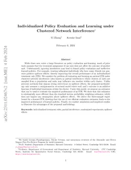 Individualized Policy Evaluation and Learning under Clustered Network Interference