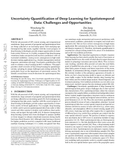 Uncertainty Quantification of Deep Learning for Spatiotemporal Data:
  Challenges and Opportunities