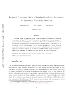 Improved Convergence Factor of Windowed Anderson Acceleration for Symmetric Fixed-Point Iterations