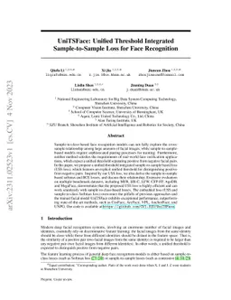 UniTSFace: Unified Threshold Integrated Sample-to-Sample Loss for Face
  Recognition