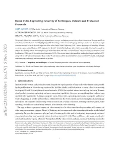 Dense Video Captioning: A Survey of Techniques, Datasets and Evaluation
  Protocols