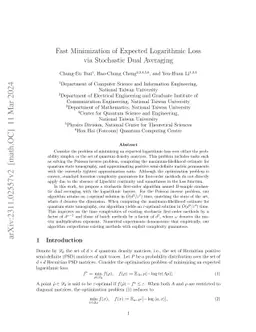 Fast Minimization of Expected Logarithmic Loss via Stochastic Dual
  Averaging
