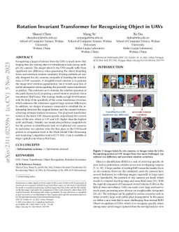 Rotation Invariant Transformer for Recognizing Object in UAVs