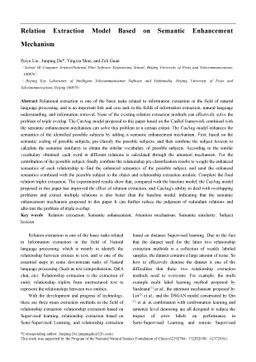 Relation Extraction Model Based on Semantic Enhancement Mechanism