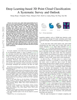 Deep Learning-based 3D Point Cloud Classification: A Systematic Survey
  and Outlook