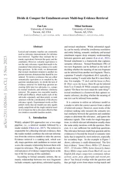 Divide & Conquer for Entailment-aware Multi-hop Evidence Retrieval