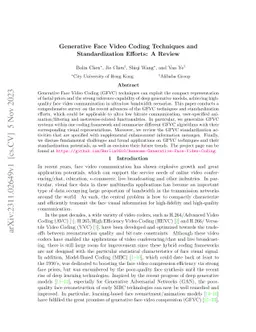 Generative Face Video Coding Techniques and Standardization Efforts: A
  Review