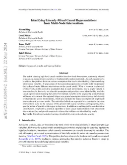 Identifying Linearly-Mixed Causal Representations from Multi-Node
  Interventions