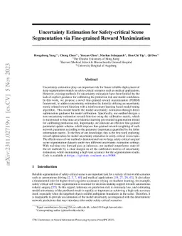 Uncertainty Estimation for Safety-critical Scene Segmentation via
  Fine-grained Reward Maximization