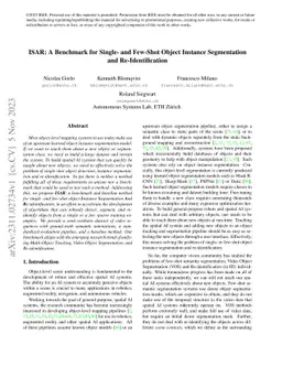 ISAR: A Benchmark for Single- and Few-Shot Object Instance Segmentation
  and Re-Identification
