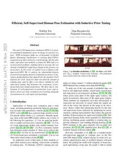 Efficient, Self-Supervised Human Pose Estimation with Inductive Prior
  Tuning