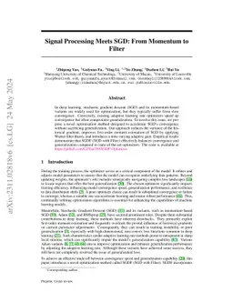 Signal Processing Meets SGD: From Momentum to Filter