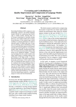 Co-training and Co-distillation for Quality Improvement and Compression
  of Language Models