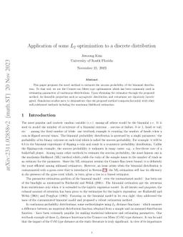 Application of the Cramer-von Mises type optimization to a binomial
  distribution