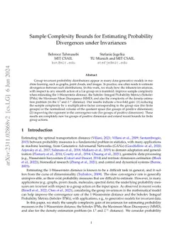 Sample Complexity Bounds for Estimating Probability Divergences under
  Invariances